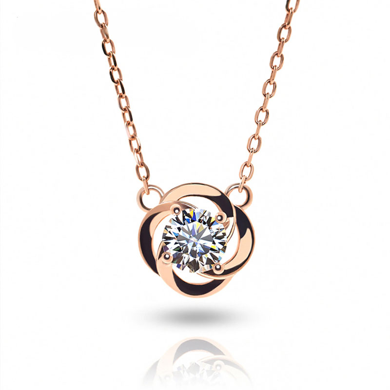 0.5ct 18K Rose Gold Plated Moissanite Pendant - Deluxudor