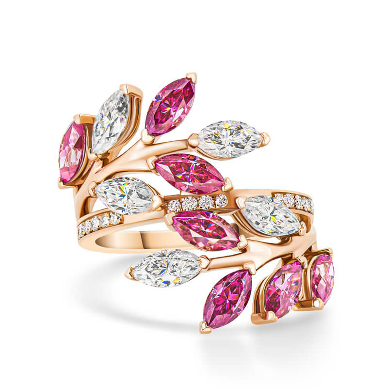 3.6ct Marquise Moissanite Ring Rose Gold - Deluxudor