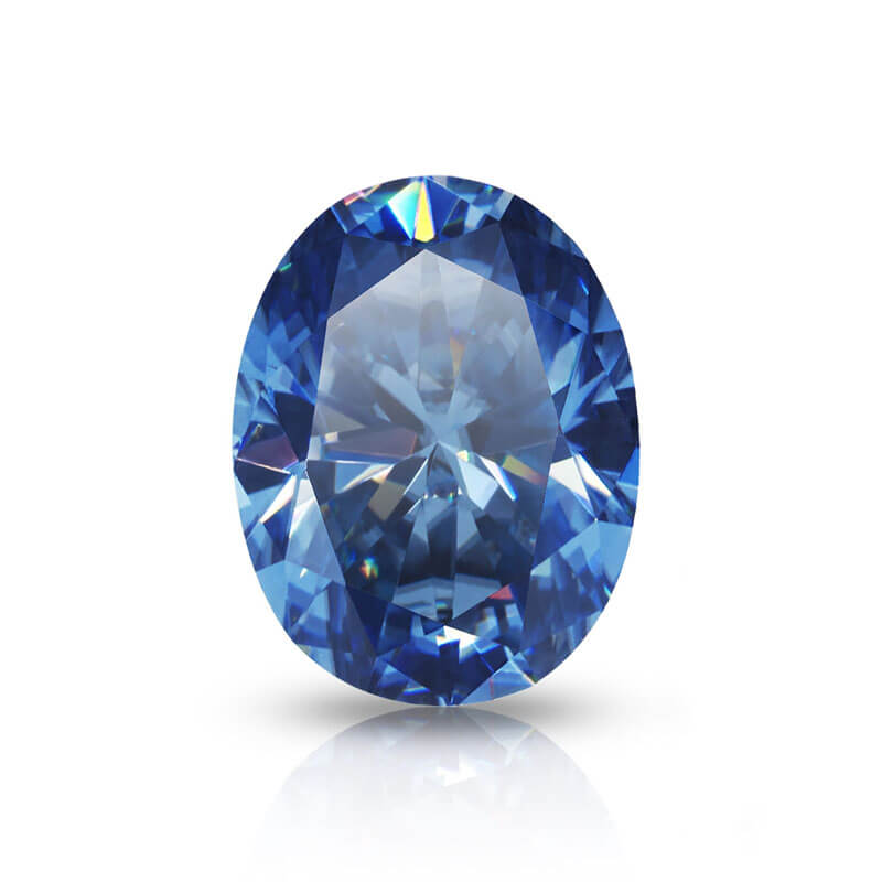Blue Oval Cut Moissanite - Deluxudor