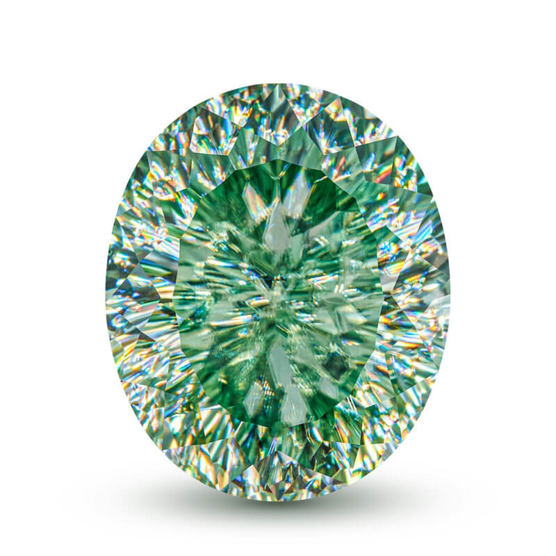 Green Demon Eye Cut Moissanite - Deluxudor