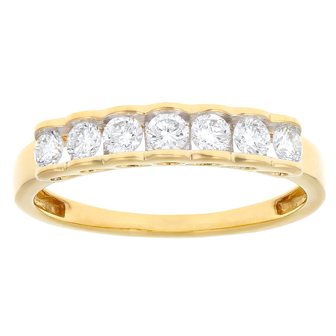 Lab-Grown Diamond Band Ring in 14K Yellow Gold Over Sterling Silver 0.45ctw